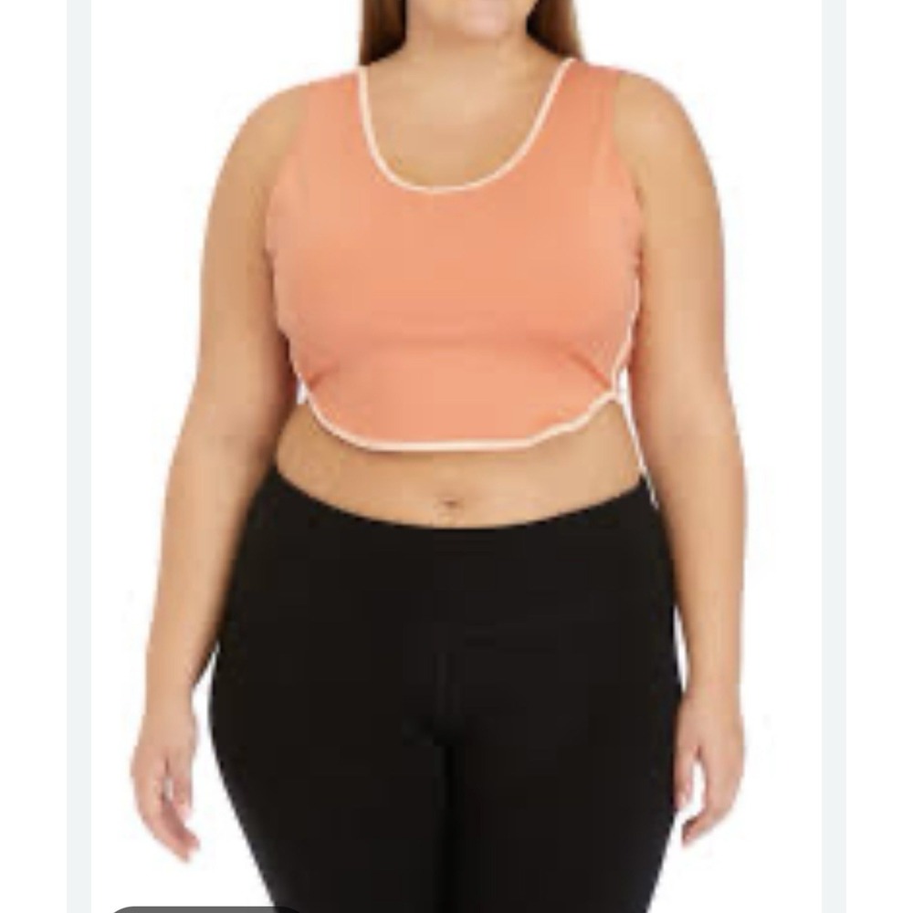 Zelos Plus Size High Impact Scoop Neck Sports Bra Sz 2X New